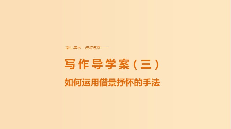 2018版高中語文 第三單元 走進自然 單元寫作 走進自然課件 魯人版必修1.ppt_第1頁