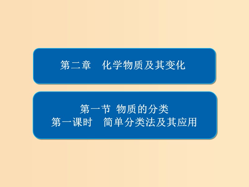 2018-2019学年高中化学 第二章 化学物质及其变化 第一节 物质的分类 第一课时 简单分类法及其应用习题课件 新人教版必修1.ppt_第1页