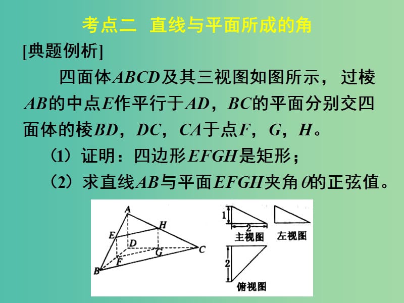 高考数学一轮复习 第七章 第七节 立体几何中的向量方法课件 理.ppt_第3页