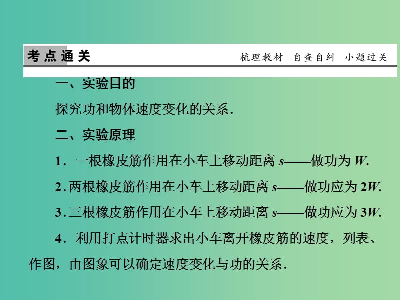 2019版高考物理一轮复习 第十三章 实验专题 第1讲 力学实验 实验5 探究动能定理课件.ppt_第2页