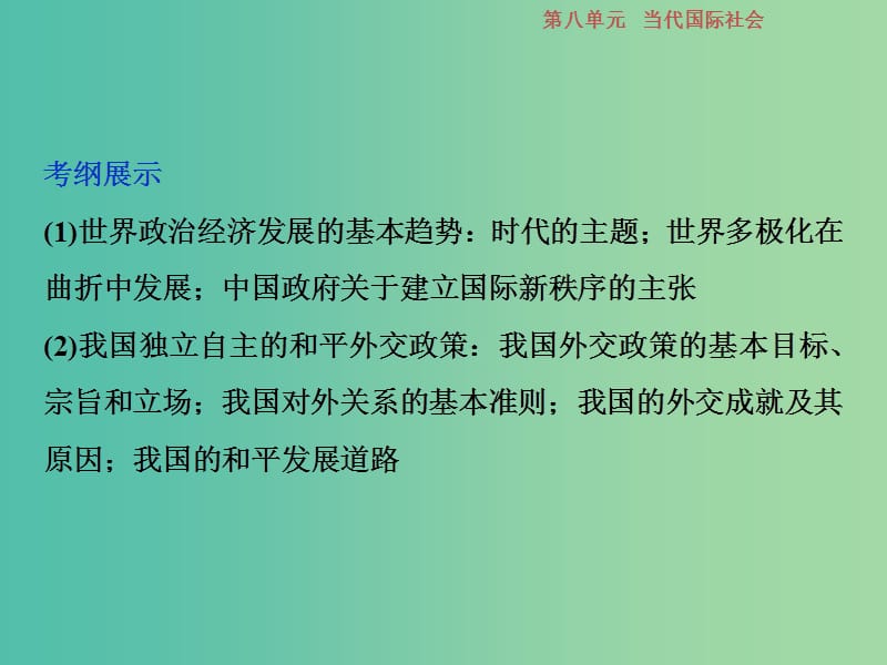 2019届高考政治一轮复习 第8单元 当代国际社会 2 第二十课 维护世界和平促进共同发展课件 新人教版.ppt_第2页