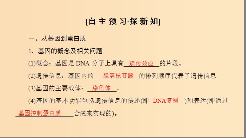 2018-2019高中生物 第4章 遗传的分子基础 第3节 基因控制蛋白质的合成课件 苏教版必修2.ppt_第3页