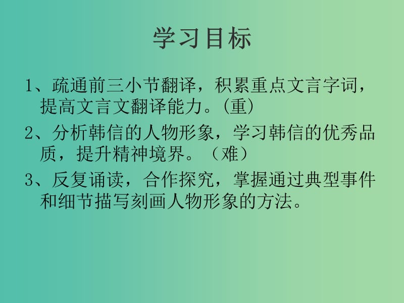 山西省高平市特立中学高中语文 淮阴侯列传（第一课时）课件 苏教版选修《史记选读》.ppt_第3页