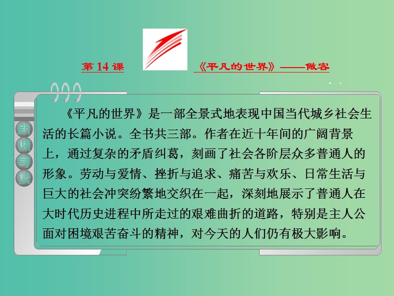 2019版高中语文 第七单元 第14课《平凡的世界》做客课件 新人教版选修《中国小说欣赏》.ppt_第2页