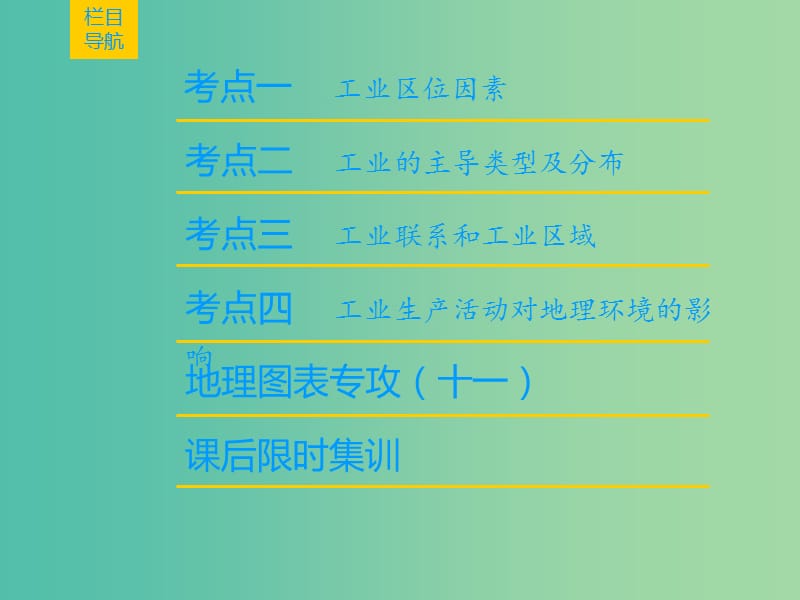 2019届高考地理一轮复习 第7章 区域产业活动 第3节 工业区位因素与工业地域联系课件 新人教版.ppt_第2页