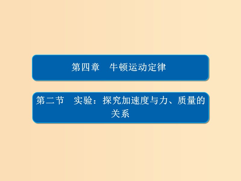 2018-2019學(xué)年高中物理 第四章 牛頓運(yùn)動(dòng)定律 4-2 實(shí)驗(yàn)：探究加速度與力、質(zhì)量的關(guān)系課件 新人教版必修1.ppt_第1頁(yè)