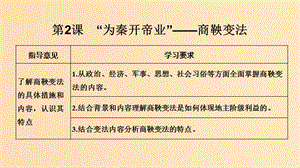 2018-2019學(xué)年高考?xì)v史 第一單元 商鞅變法 第2課“為秦開帝業(yè)”——商鞅變法課件 新人教版選修1 .ppt