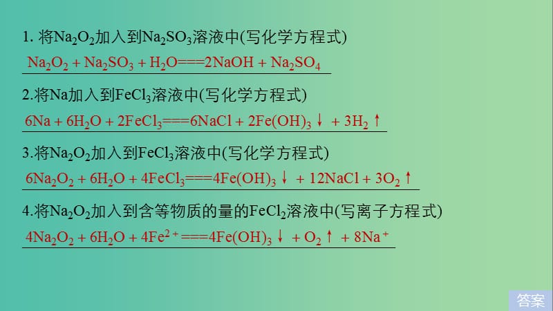 2019高考化学二轮复习 考前15天回扣四 经典方程式再书写课件.ppt_第2页