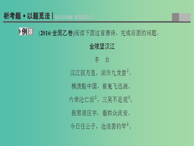 高考语文二轮复习与策略高考第3大题古诗词鉴赏考点3鉴赏形象课件.ppt_第2页