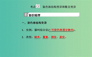 2019高中生物學業(yè)水平復習 專題九 生物的變異 考點3 染色體結(jié)構(gòu)變異和數(shù)目變異課件.ppt