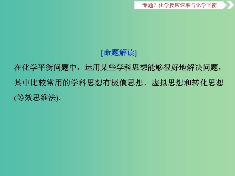 2019届高考化学总复习专题7化学反应速率与化学平衡突破全国卷专题讲座六化学平衡问题中常用的学科思想课件苏教版.ppt_第2页