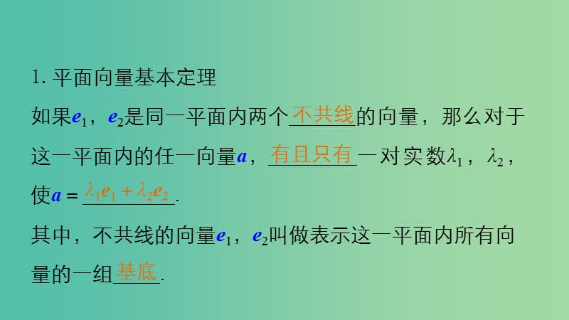 高考数学大一轮复习 5.2平面向量基本定理及坐标表示课件 理 苏教版.ppt_第3页