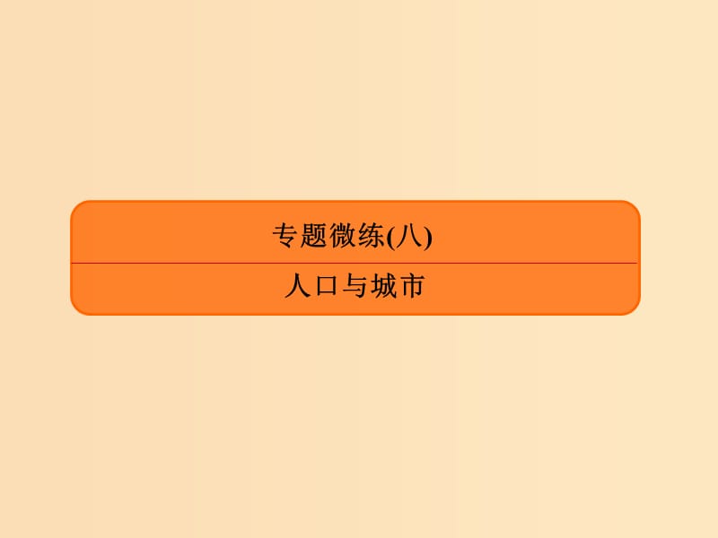 2019版高考地理二轮复习专题微练8人口与城市课件.ppt_第1页