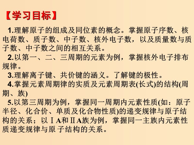 2018秋高中化学 第一章 物质结构 元素周期律复习课课件 新人教版必修2.ppt_第2页