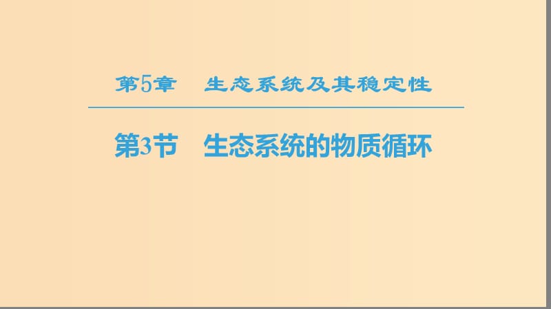 2018秋高中生物 第五章 生态系统及其稳定性 第3节 生态系统的物质循环课件 新人教版必修3.ppt_第1页