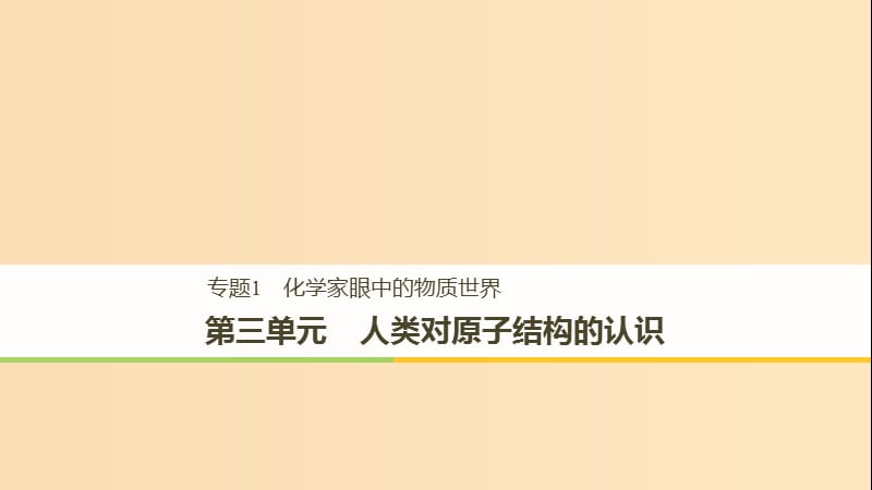 2018高中化学 专题1 化学家眼中的物质世界 第三单元 人类对原子结构的认识课件 苏教版必修1.ppt_第1页