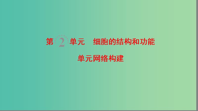 高考生物一轮复习第2单元细胞的结构和功能单元网络构建课件苏教版.ppt_第1页