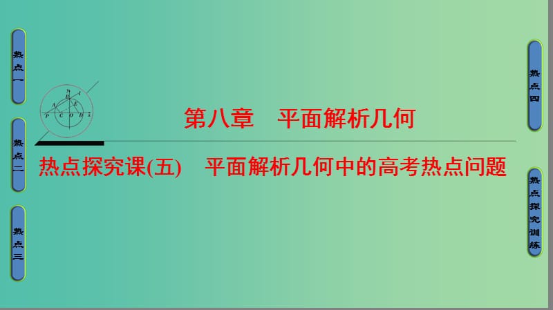 高考数学一轮复习第8章平面解析几何热点探究课5平面解析几何中的高考热点问题课件文新人教A版.ppt_第1页