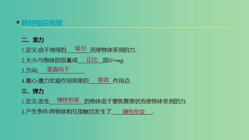 2020高考物理大一轮复习 第3讲 重力、弹力课件 新人教版.ppt_第3页