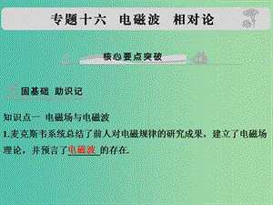 高考物理 專題十六 電磁波 相對(duì)論課件.ppt