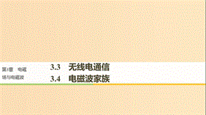 2018-2019版高中物理第3章電磁場(chǎng)與電磁波3.3無(wú)線電通信3.4電磁波家族課件滬科版選修3 .ppt