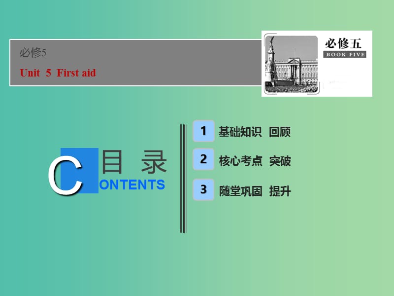 2019届高考英语一轮优化探究（话题部分）话题6 必修5 Unit 5 First aid课件 新人教版.ppt_第1页