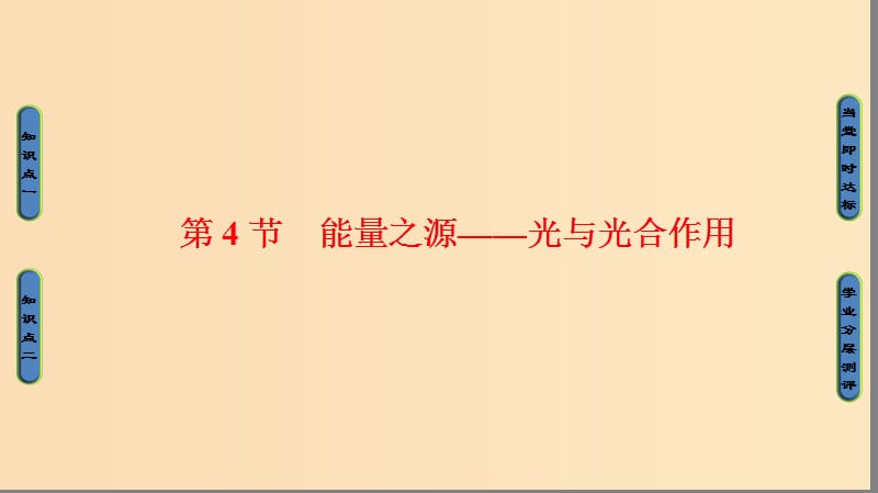 2018版高中生物 第五章 细胞的能量供应和利用 第4节 第1课时 捕获光能的色素和结构课件 新人教版必修1.ppt_第1页