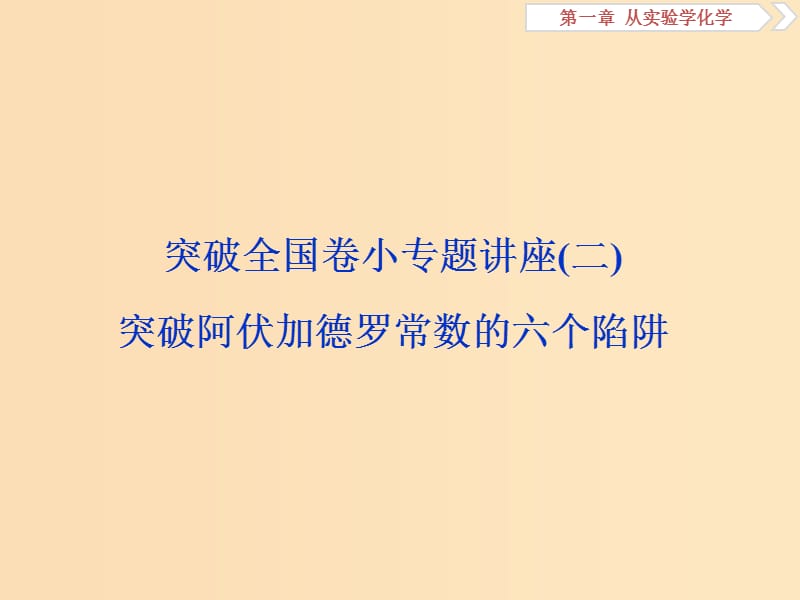 2019版高考化学一轮复习 第一章 从实验学化学突破全国卷小专题讲座(二)课件.ppt_第1页