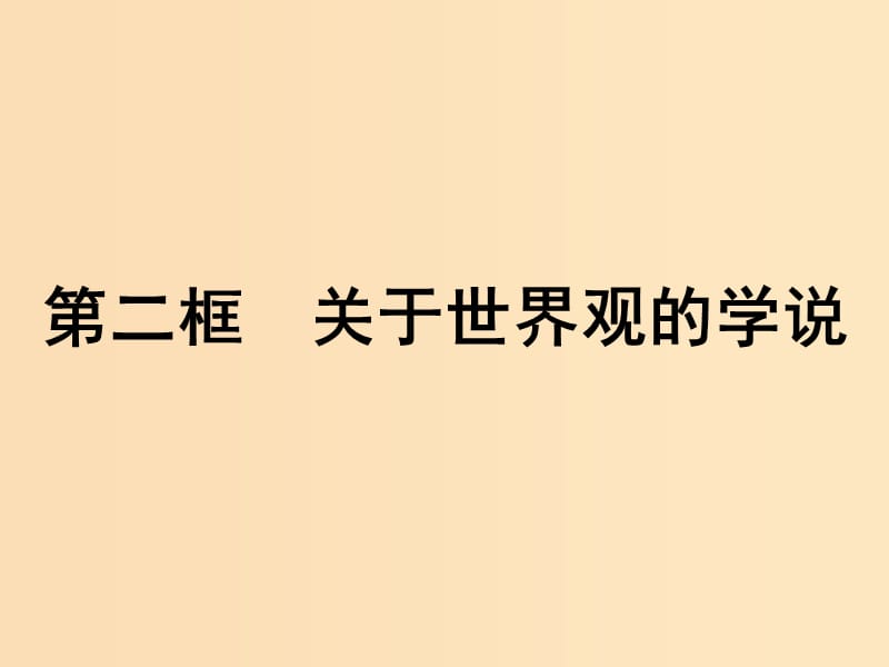 2018-2019学年高中政治第一单元生活智慧与时代精神1.2关于世界观的学说课件新人教版必修4 .ppt_第1页