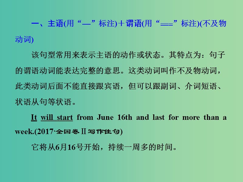 江苏专用2020高考英语一轮复习循序写作第二周万变不离其宗的5种基本句式课件牛津译林版.ppt_第3页