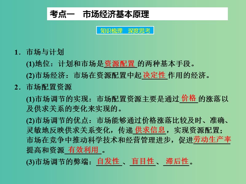 高考政治大一轮复习 第四单元 第九课 走进社会主义市场经济课件 新人教版.ppt_第3页