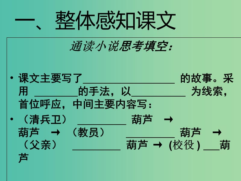 湖北省黄石市第二中学高中语文 第五单元 清卫兵与葫芦课件 新人教版选修《外国小说欣赏》.ppt_第3页