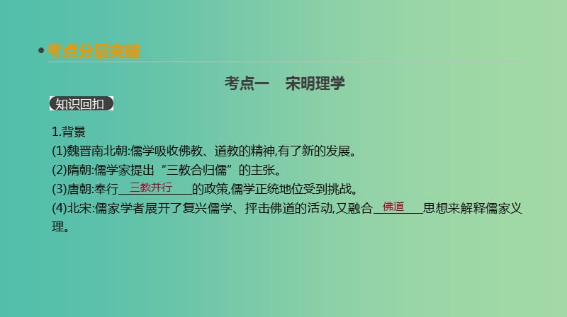 2019年高考历史一轮复习第12单元中国传统文化主流思想的演变及科技文化第27讲宋明理学及明清之际活跃的儒家思想课件新人教版.ppt_第3页