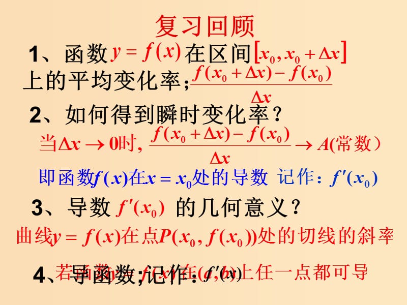 2018年高中数学 第三章 导数及其应用 3.2.1 常见函数的导数课件5 苏教版选修1 -1.ppt_第2页