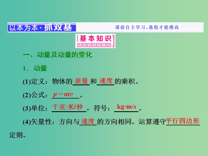 山东省专用2018-2019学年高中物理第十六章动量守恒定律第2节动量和动量定理课件新人教版选修3 .ppt_第2页