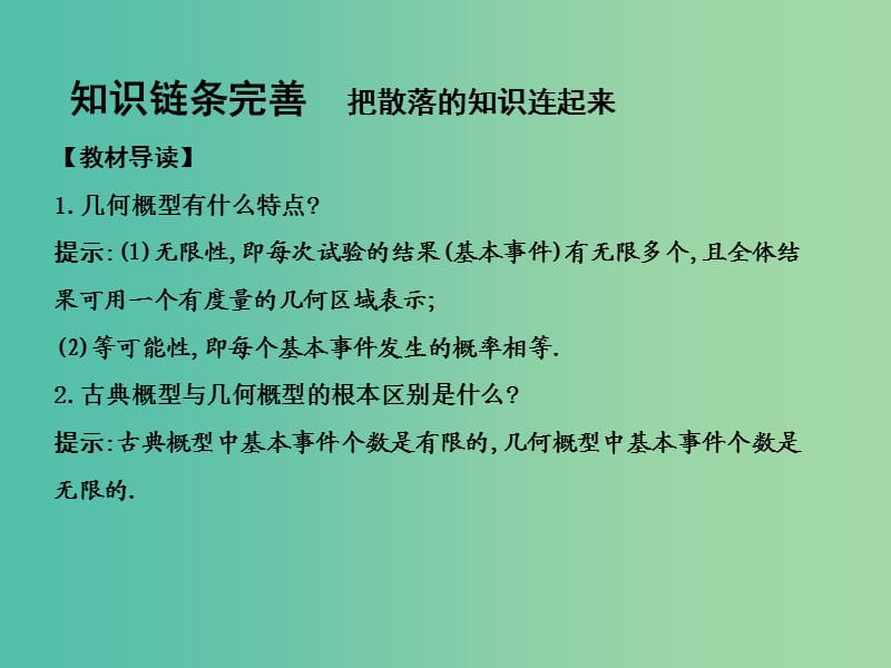 高考数学一轮复习 必考部分 第十篇 概率 第3节 几何概型课件 文 北师大版.ppt_第3页