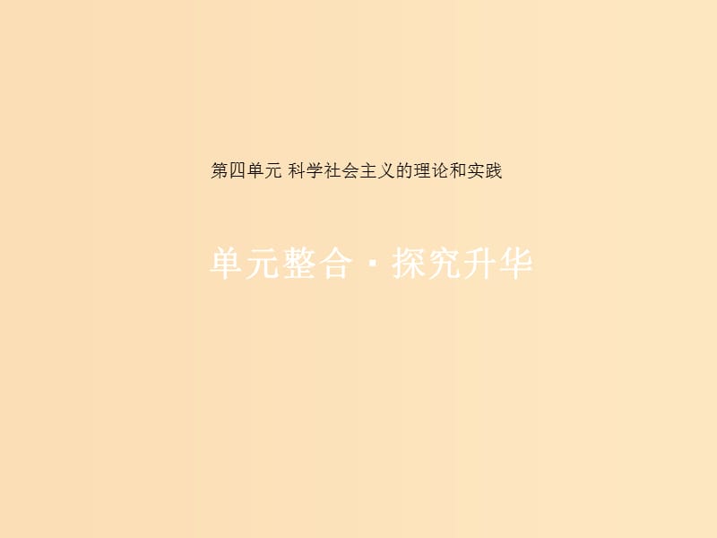 2019版高考历史一轮复习 第四单元 科学社会主义的理论和实践单元整合课件.ppt_第1页