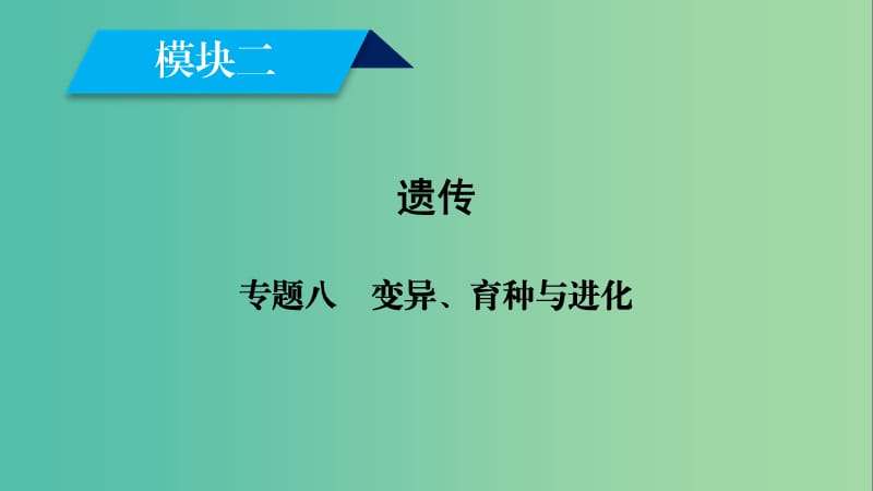 2019高考生物大二轮复习 专题八 变异、育种与进化课件.ppt_第1页