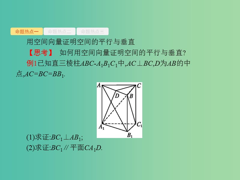 备战2019高考数学大二轮复习 专题五 立体几何 5.3 立体几何中的向量方法课件 理.ppt_第3页