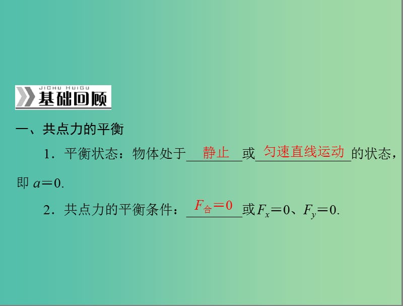 高考物理一轮总复习 专题二 第3讲 共点力的平衡及其应用课件 新人教版.ppt_第2页