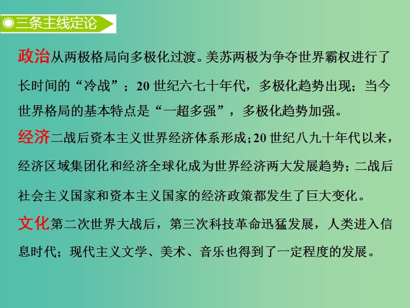 2019高考历史二轮复习 通史串讲十三 二战后的世界课件.ppt_第3页