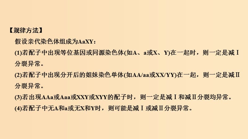 2019版高考生物总复习 第二部分 选择题必考五大专题 专题二 细胞的增殖与分化 重点题型2 根据配子类型判断变异来源课件.ppt_第2页