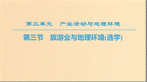 2018秋高中地理 第3單元 產(chǎn)業(yè)活動與地理環(huán)境 第3節(jié) 旅游業(yè)與地理環(huán)境（選學(xué)）課件 魯教版必修2.ppt