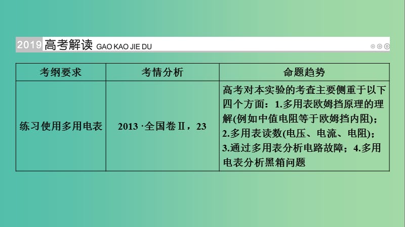 高考物理一轮复习实验增分专题11练习使用多用电表课件.ppt_第2页