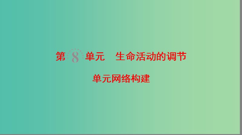 高考生物一轮复习第8单元生命活动的调节单元网络构建课件.ppt_第1页