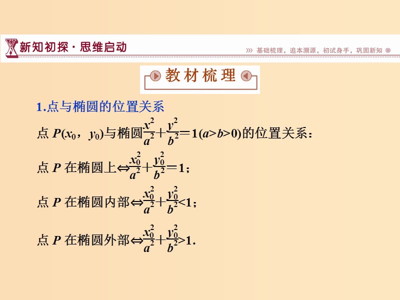 2018-2019学年高中数学 第二章 圆锥曲线与方程 2.1.2 椭圆的简单性质（二）课件 北师大版选修1 -1.ppt_第3页