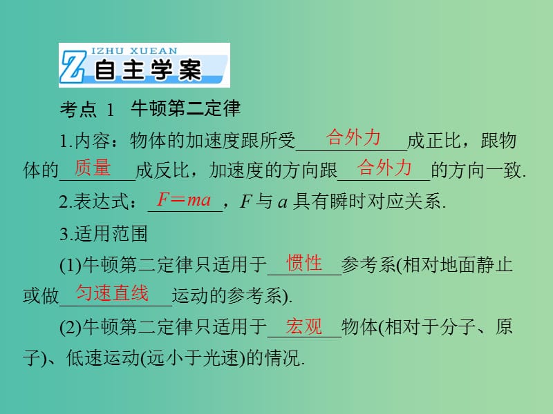 2019版高考物理一轮复习 专题三 牛顿运动定律 第2讲 牛顿第二定律课件.ppt_第2页