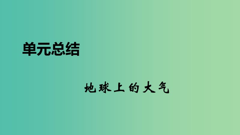 2020届高考地理总复习 第三单元 地球上的大气单元总结课件.ppt_第1页