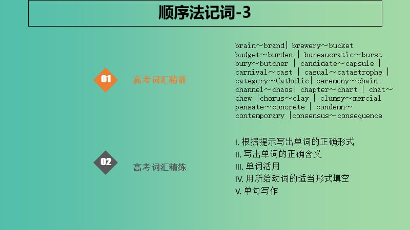 2019版高考英语大一轮复习 顺序法记词-3课件.ppt_第1页