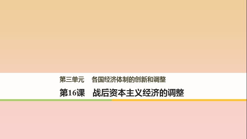 2017-2018學(xué)年高中歷史 第三單元 各國經(jīng)濟體制的創(chuàng)新和調(diào)整 第16課 戰(zhàn)后資本主義經(jīng)濟的調(diào)整課件 岳麓版必修2.ppt_第1頁